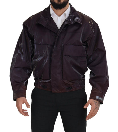 Elegante chaqueta de motociclista morada