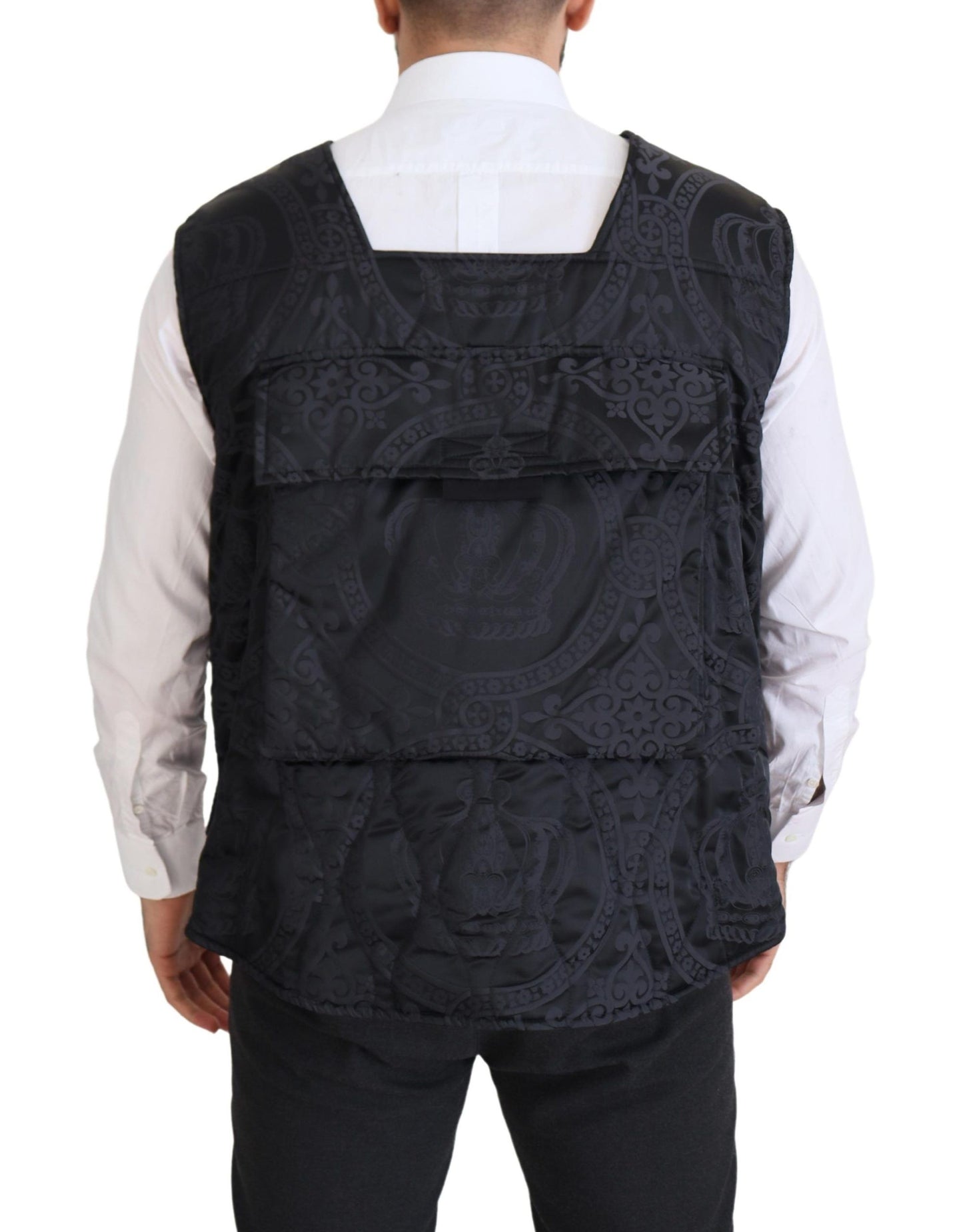 Elegante chaqueta chaleco sin mangas en color negro
