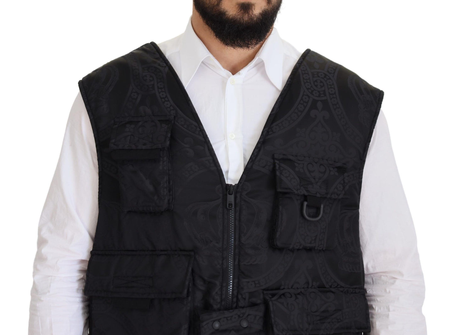 Elegante chaqueta chaleco sin mangas en color negro
