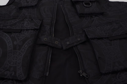Elegante chaqueta chaleco sin mangas en color negro