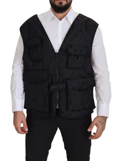 Elegante chaqueta chaleco sin mangas en color negro