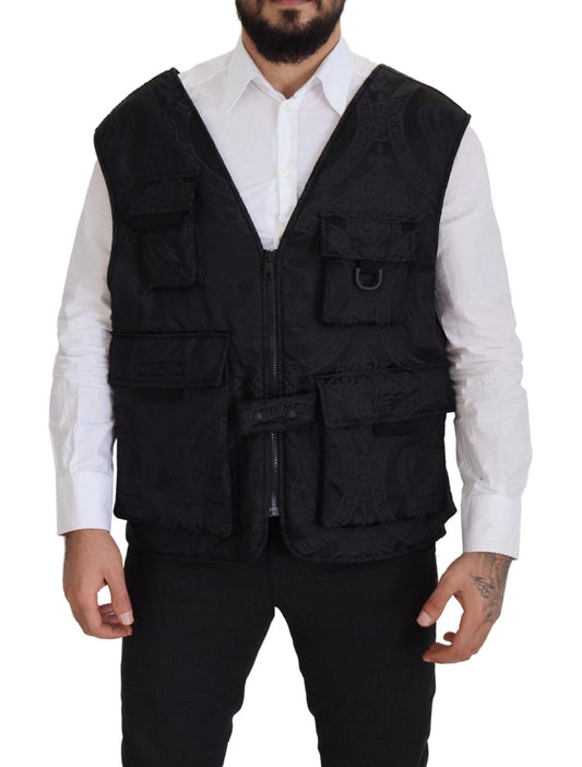 Elegante chaqueta chaleco sin mangas en color negro