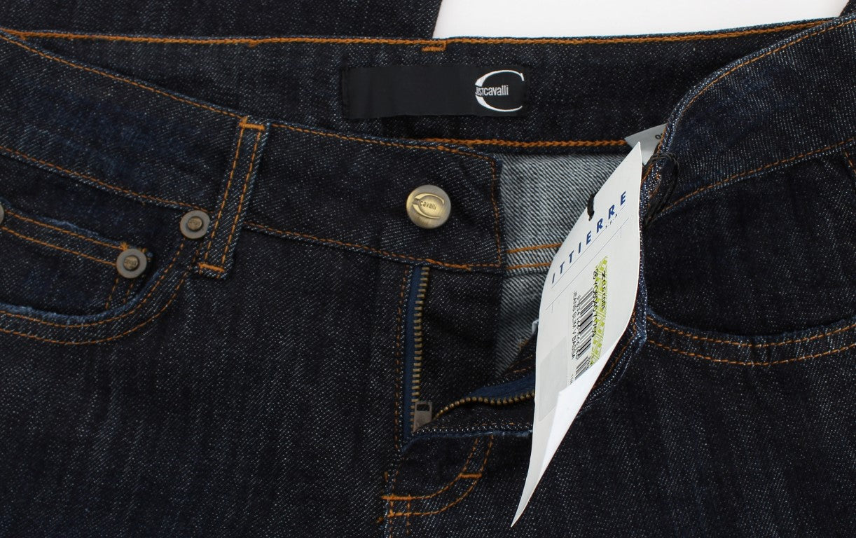 Vaqueros rectos de diseño en azul chic