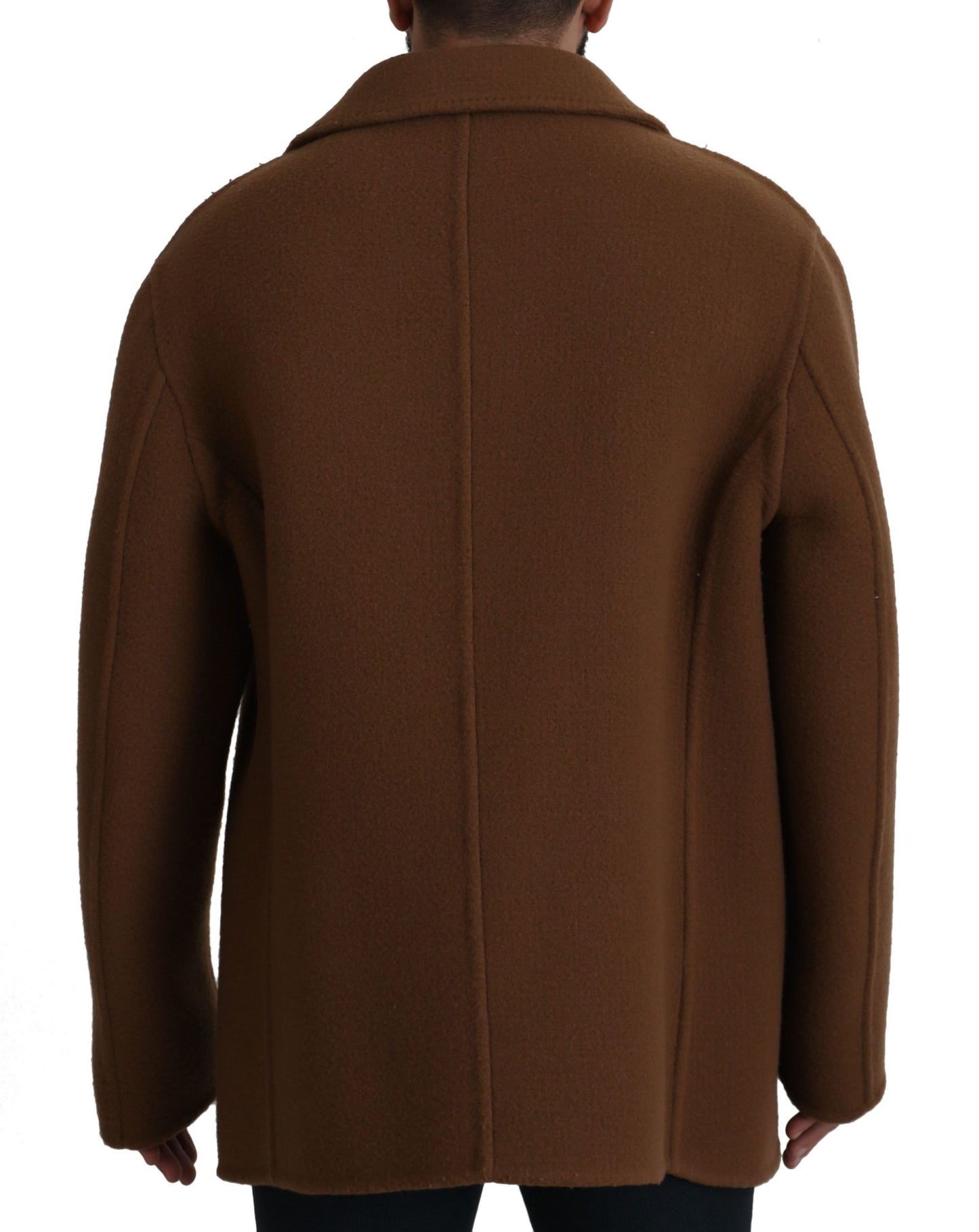Elegante chaqueta marrón cruzada