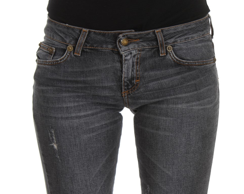 Vaqueros ajustados con lavado azul diamante verde