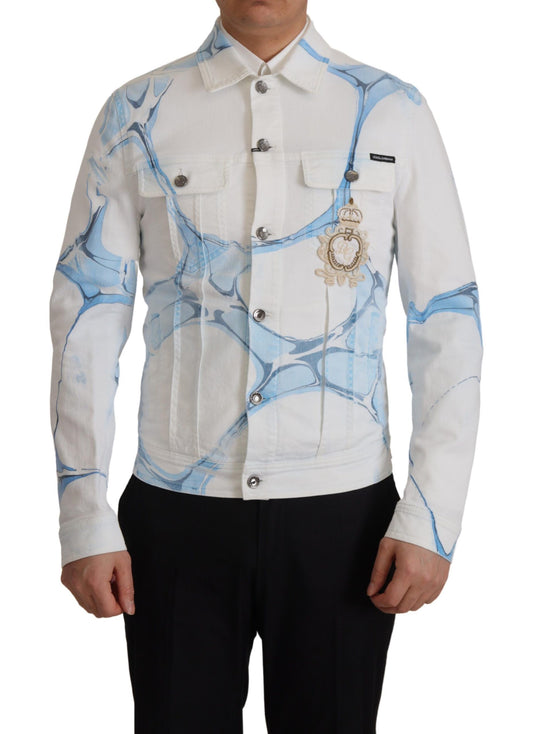 Chaqueta vaquera con logotipo bordado multicolor