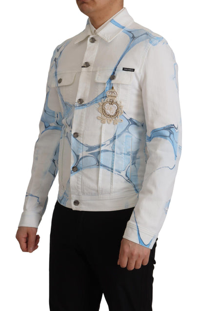 Chaqueta vaquera con logotipo bordado multicolor