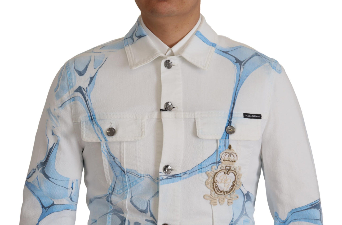 Chaqueta vaquera con logotipo bordado multicolor