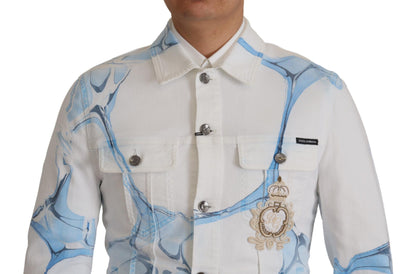 Chaqueta vaquera con logotipo bordado multicolor