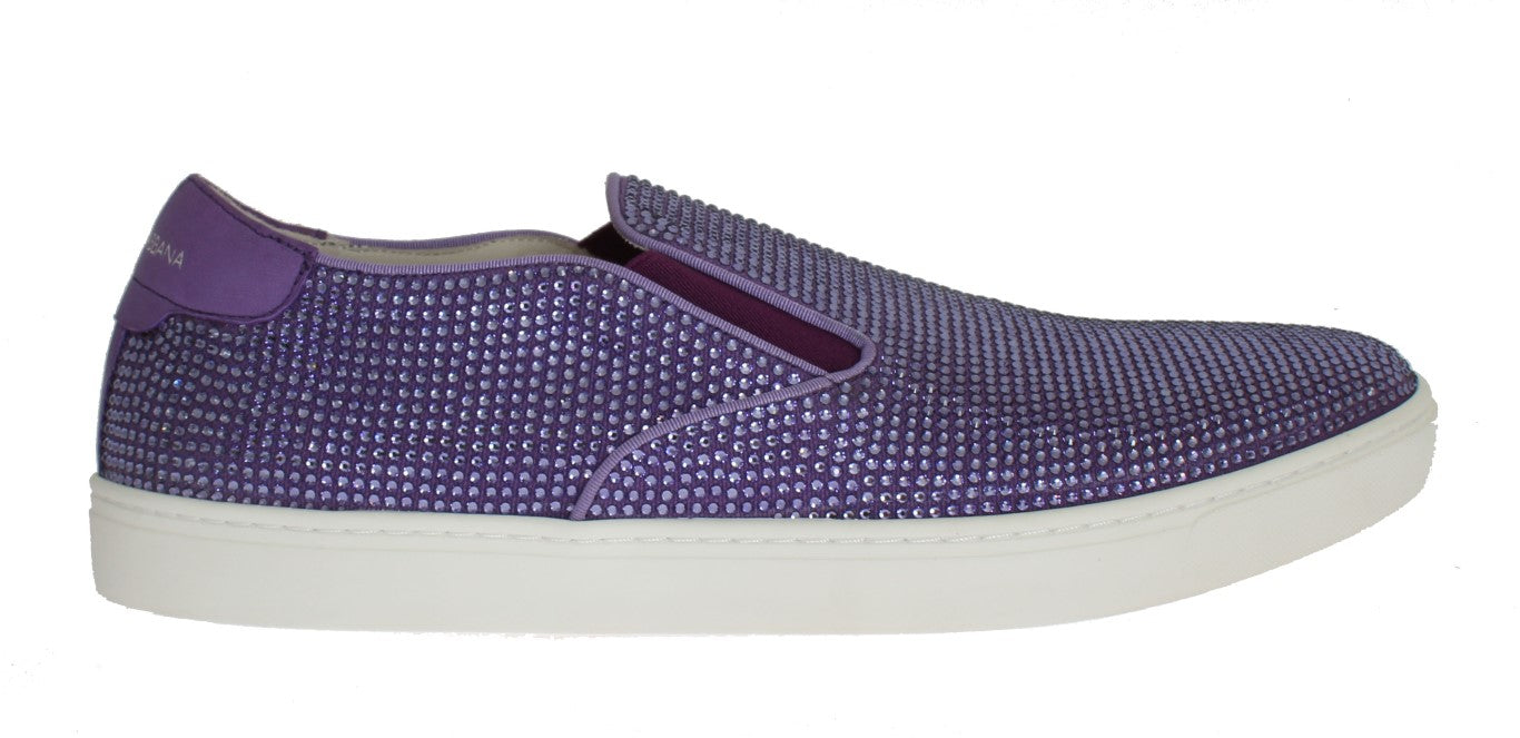 Elegantes zapatillas de moda con strass morado