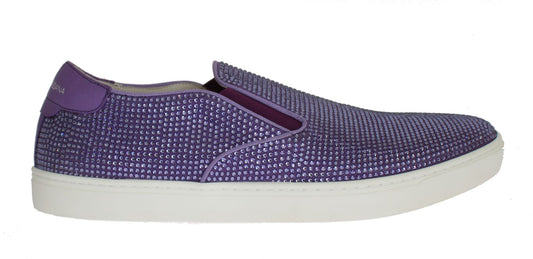 Elegantes zapatillas de moda con strass morado
