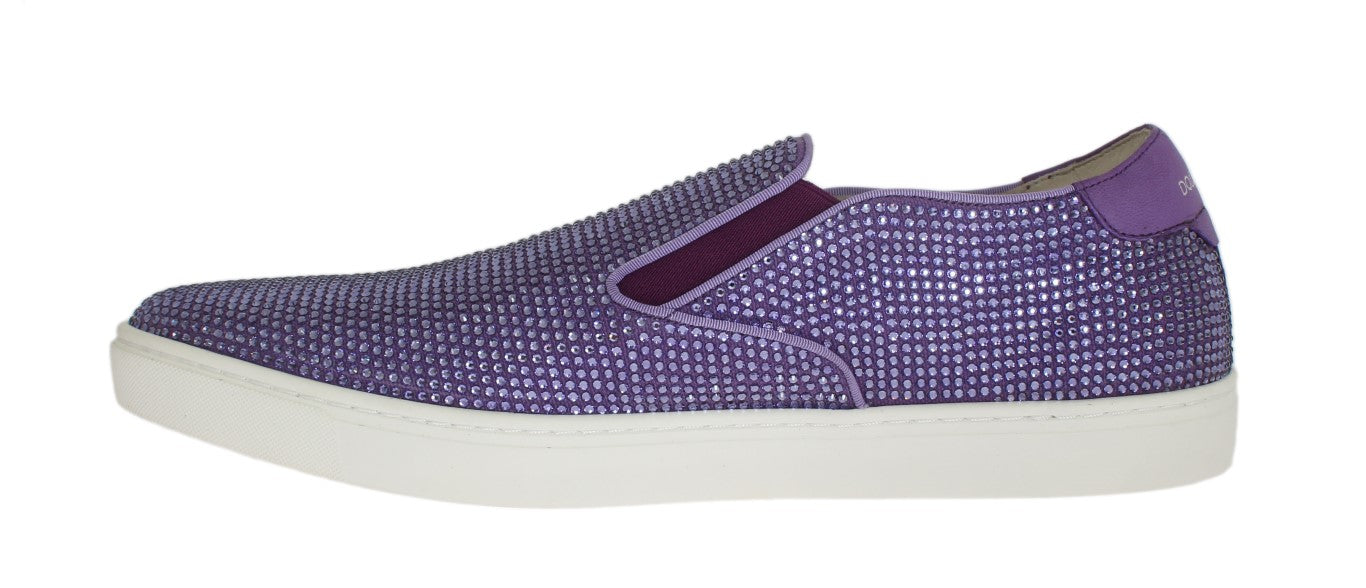 Elegantes zapatillas de moda con strass morado