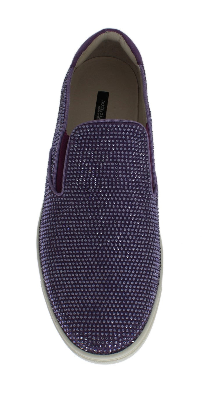 Elegantes zapatillas de moda con strass morado