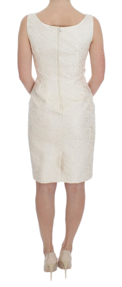 Elegante vestido tubo con brocado floral