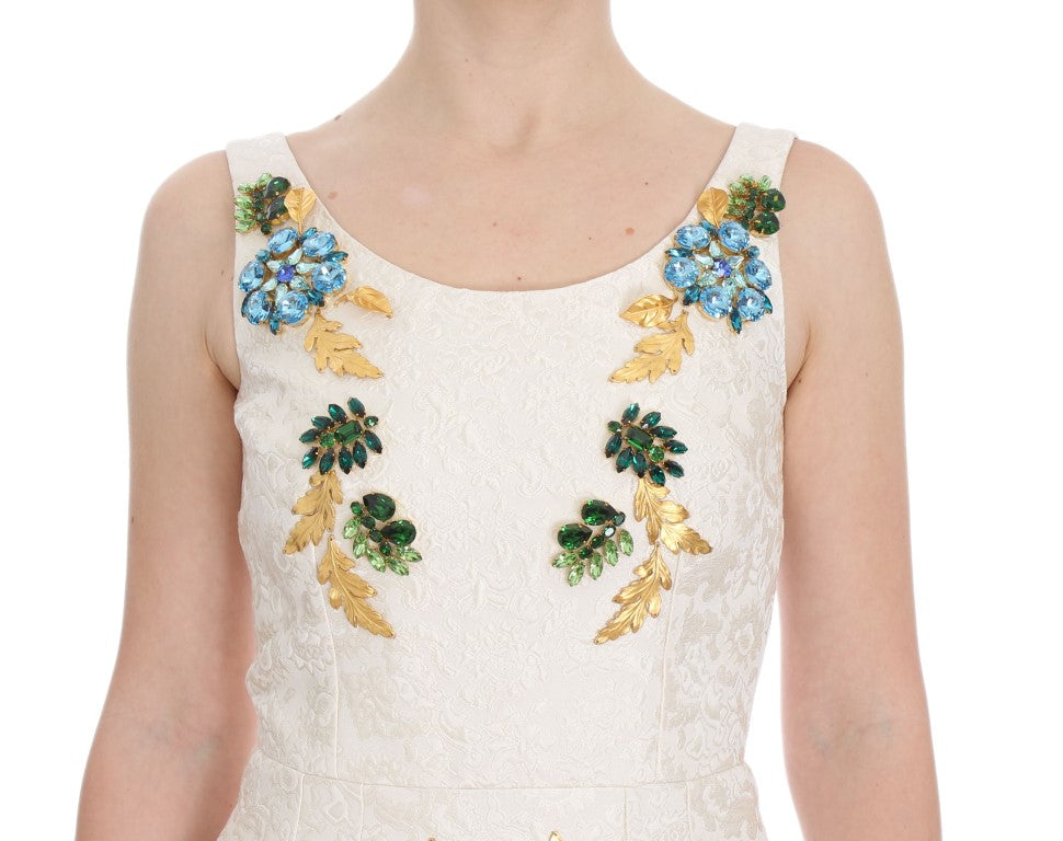 Elegante vestido tubo con brocado floral