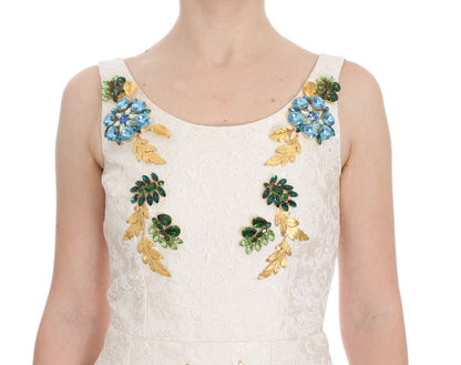 Elegante vestido tubo con brocado floral
