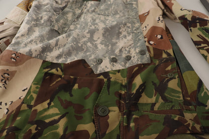 Camisa casual de camuflaje con patchwork