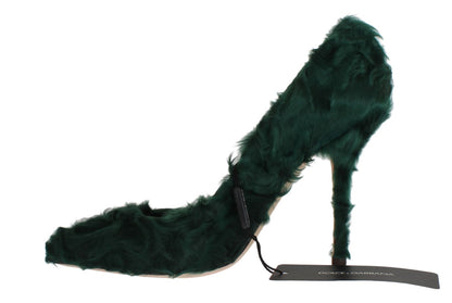 Elegantes zapatos de tacón de piel Xiangao verde