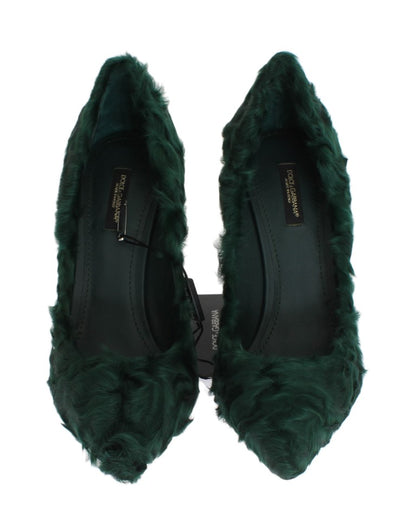 Elegantes zapatos de tacón de piel Xiangao verde