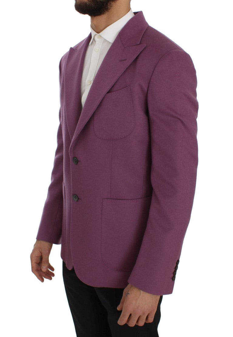 Elegante blazer morado de mezcla de cachemira y seda