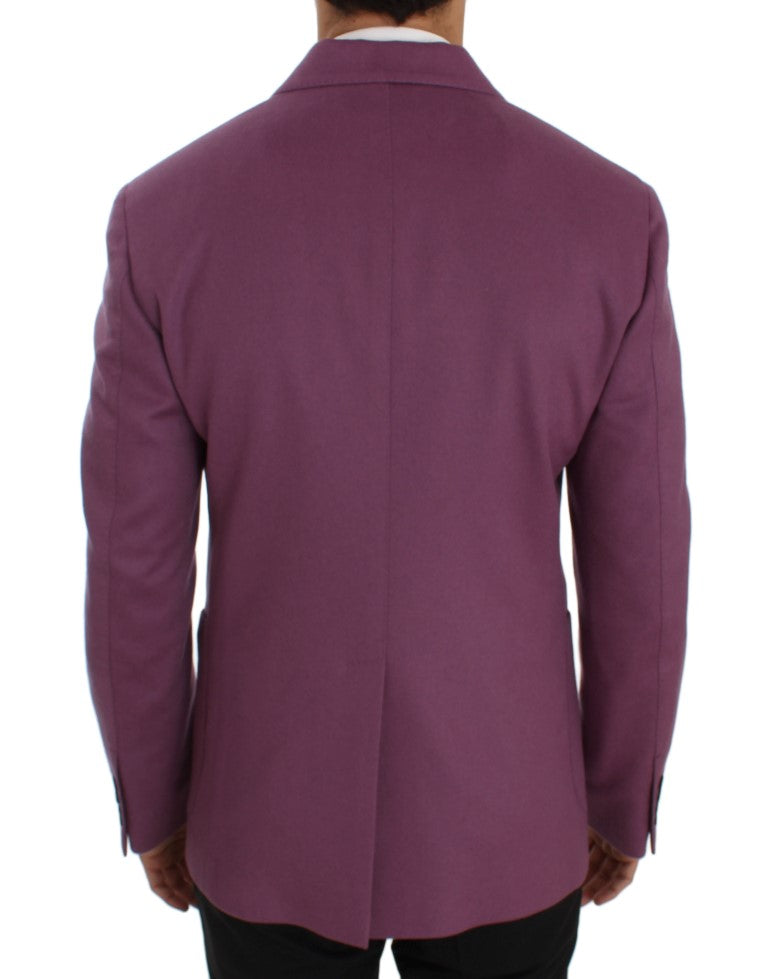 Elegante blazer morado de mezcla de cachemira y seda