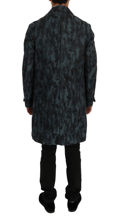 Gabardina de camuflaje azul elegante