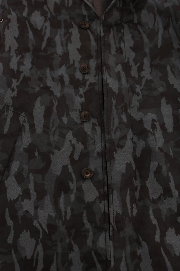 Gabardina de camuflaje azul elegante