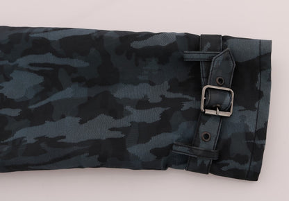 Gabardina de camuflaje azul elegante