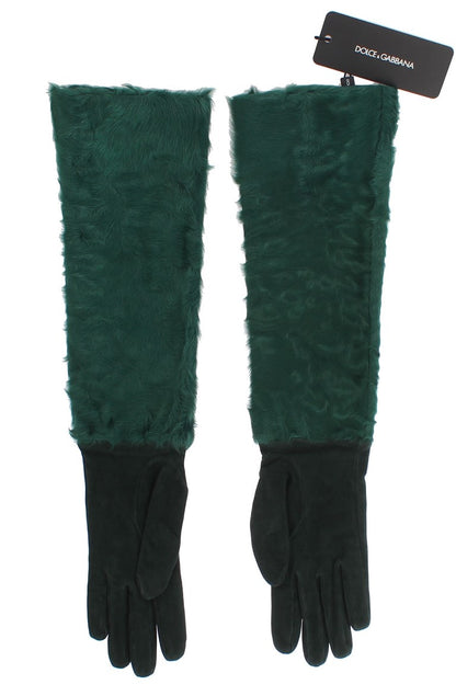 Elegantes guantes de cuero hasta el codo