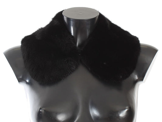 Elegante bufanda de piel de visón negra para el hombro
