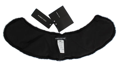 Elegante bufanda de piel de visón negra para el hombro
