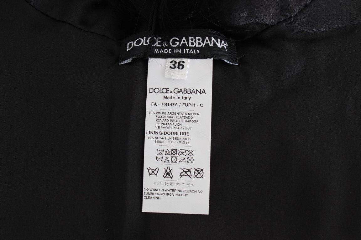 Chal elegante de piel de zorro negro para el hombro