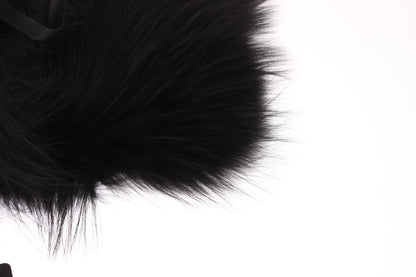 Chal elegante de piel de zorro negro para el hombro