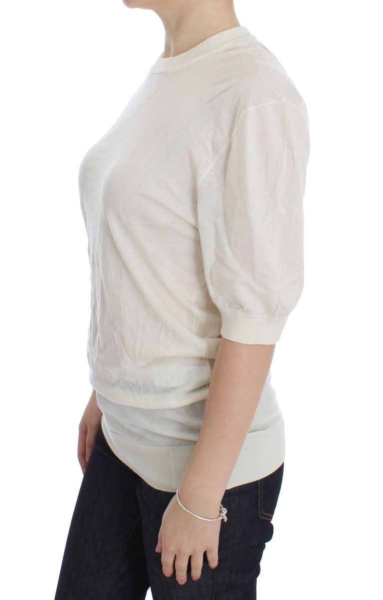 Elegante suéter de cachemira blanco