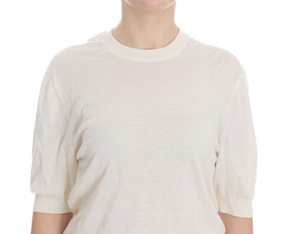 Elegante suéter de cachemira blanco