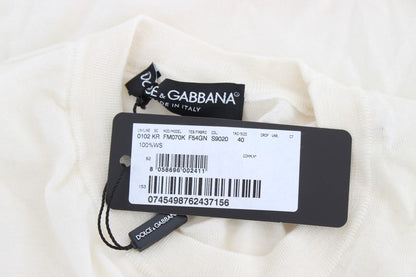 Elegante suéter de cachemira blanco