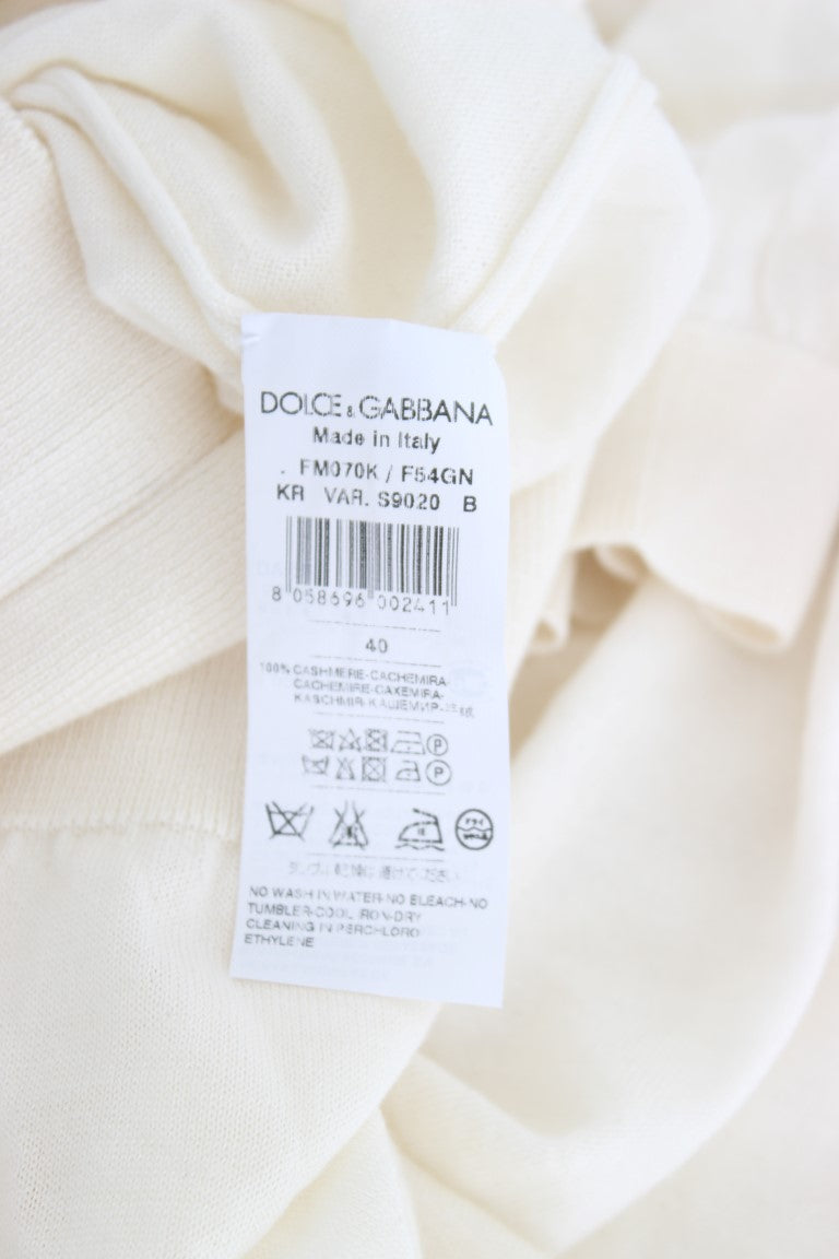 Elegante suéter de cachemira blanco