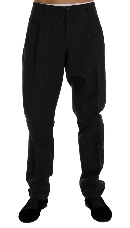 Pantalones de vestir elegantes de corte recto a rayas