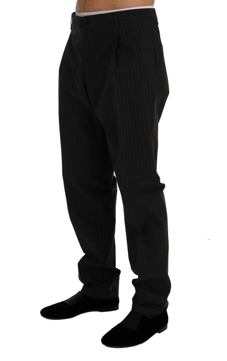 Pantalones de vestir elegantes de corte recto a rayas