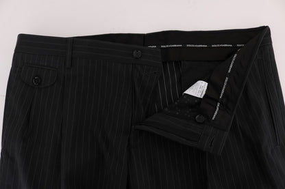 Pantalones de vestir elegantes de corte recto a rayas