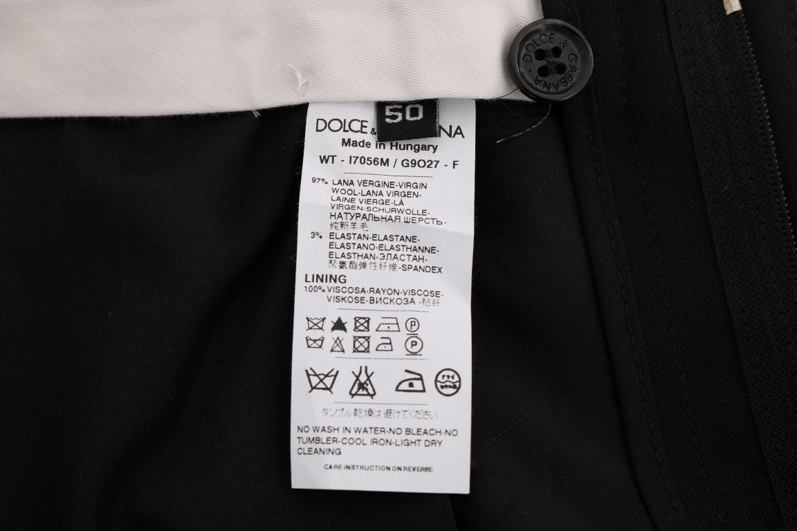 Elegante pantalón de vestir recto de rayas negras