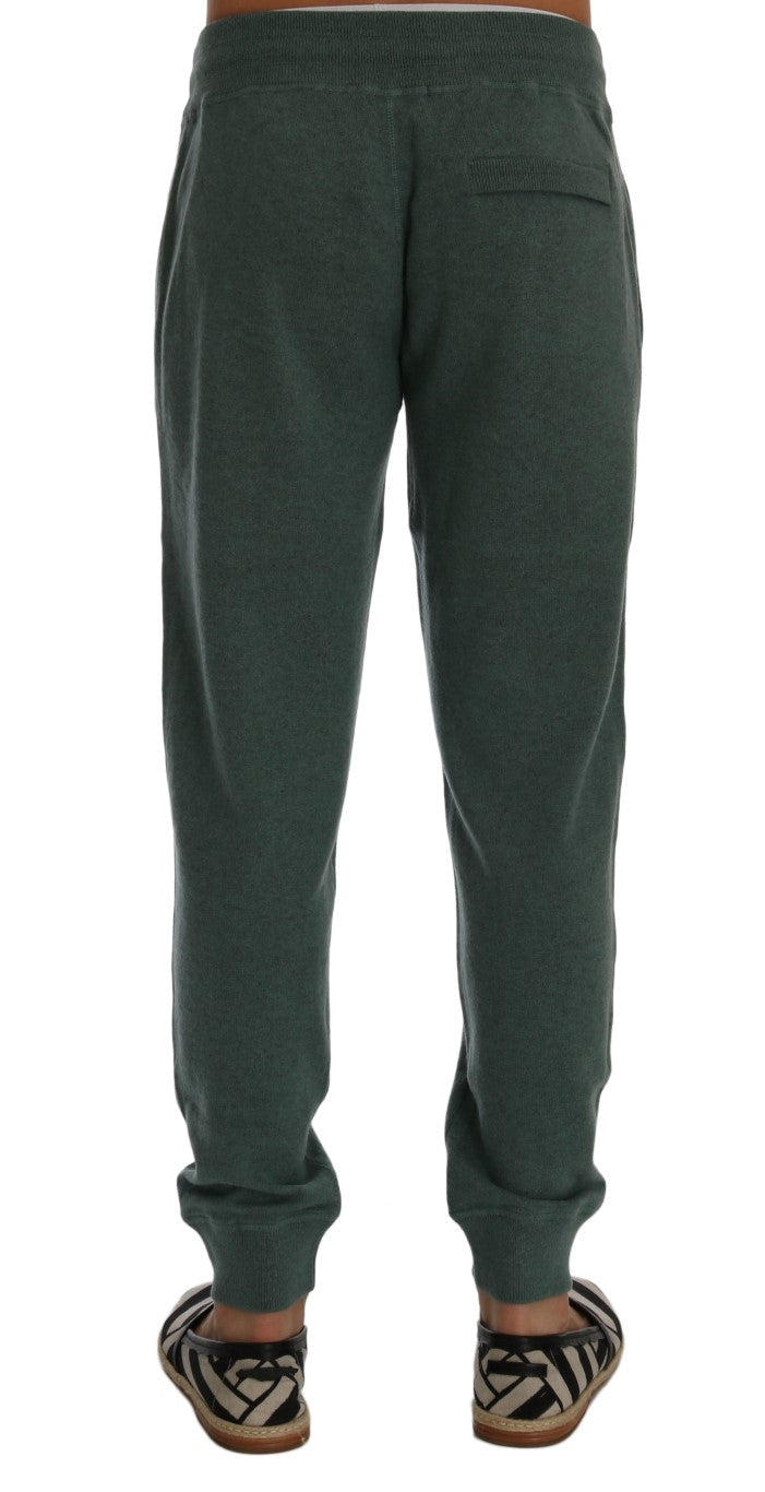 Elegantes pantalones deportivos de cachemira verde
