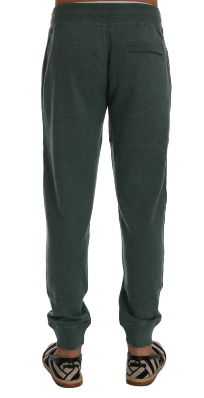 Elegantes pantalones deportivos de cachemira verde