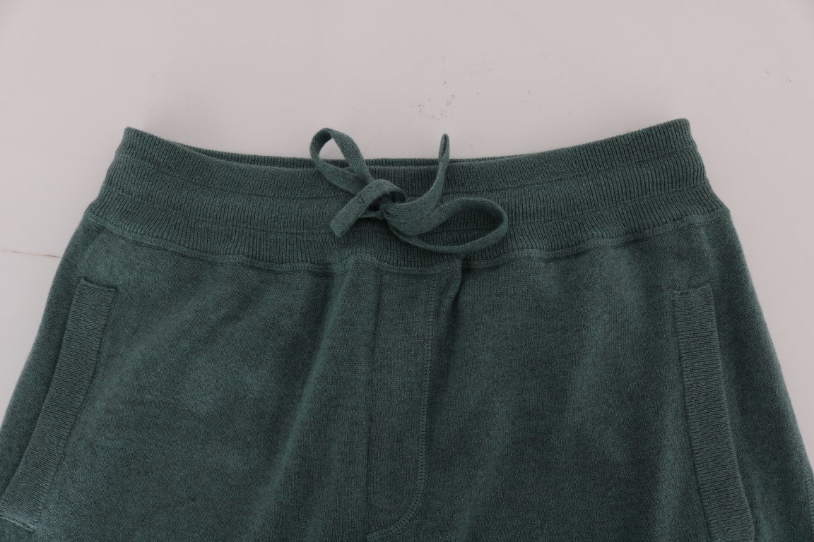 Elegantes pantalones deportivos de cachemira verde