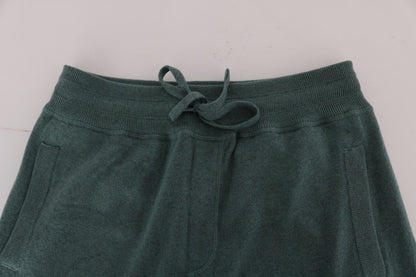Elegantes pantalones deportivos de cachemira verde