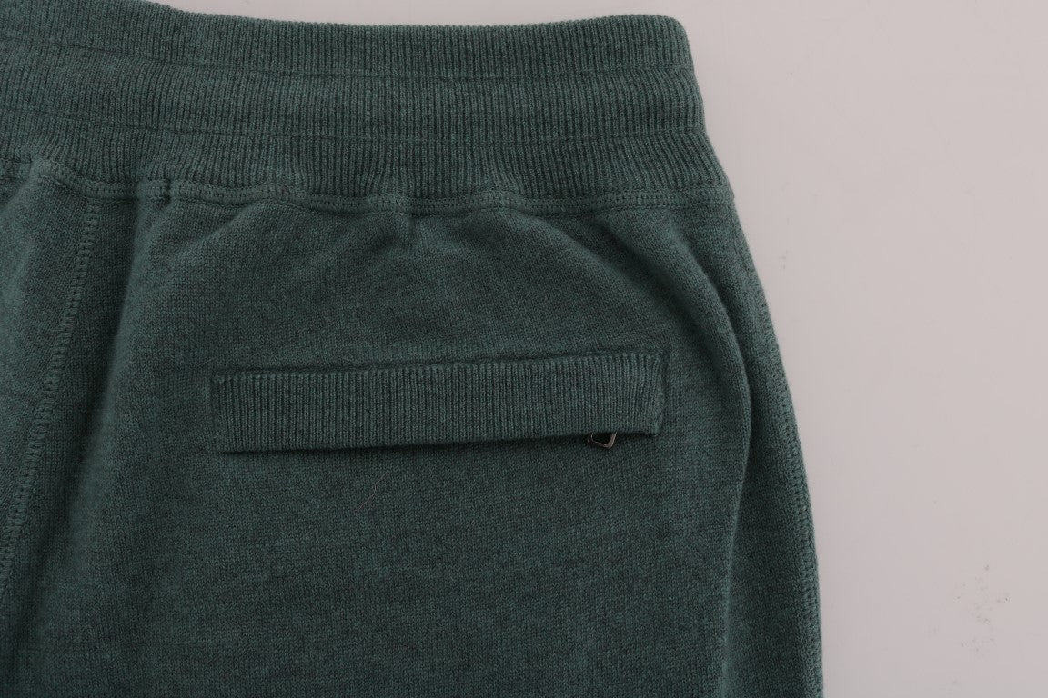 Elegantes pantalones deportivos de cachemira verde