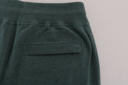 Elegantes pantalones deportivos de cachemira verde