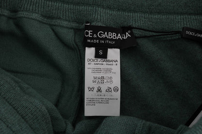 Elegantes pantalones deportivos de cachemira verde