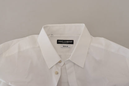 Camisa elegante de vestir con plumas de pavo real blancas