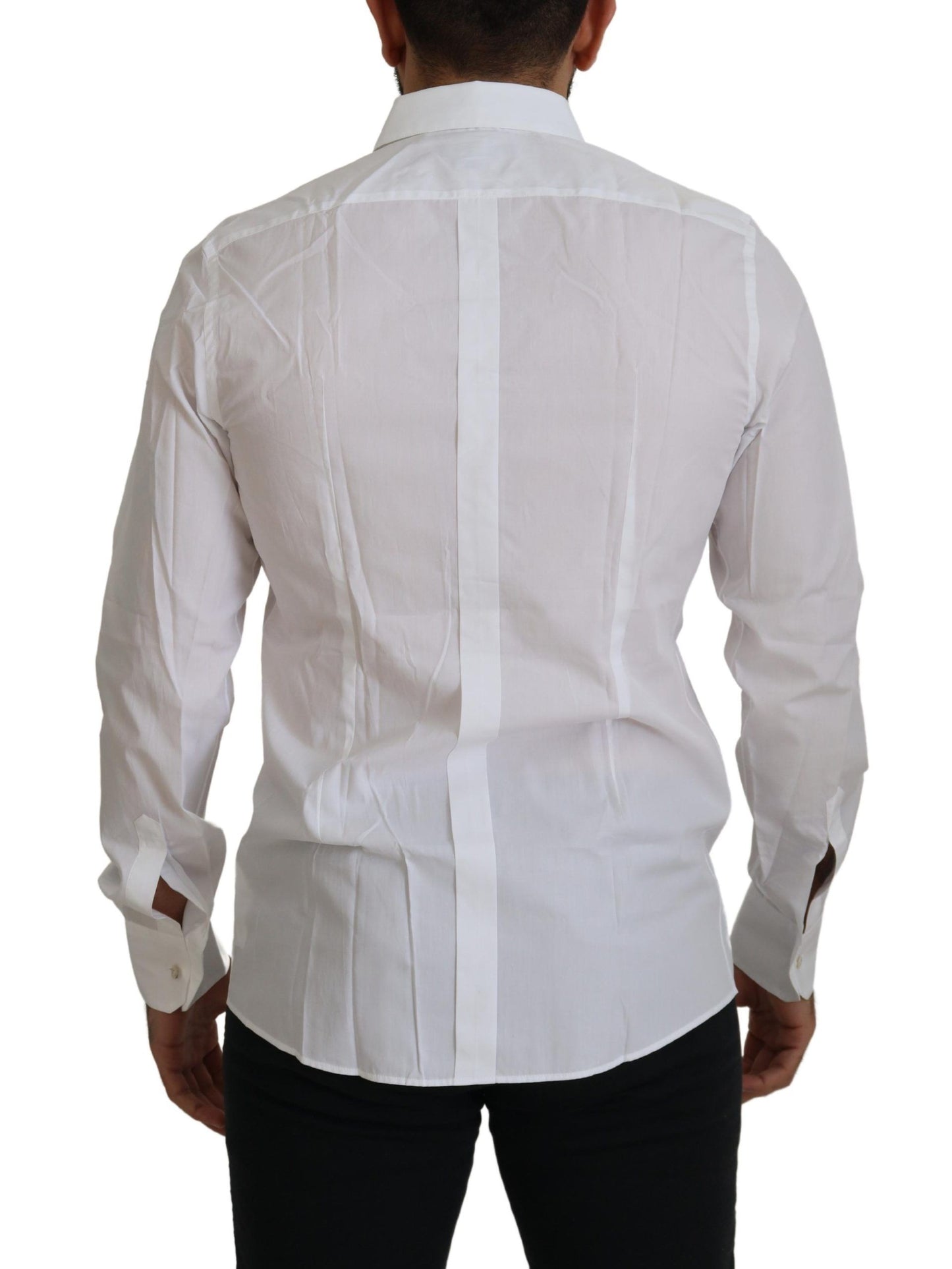 Camisa elegante de vestir con plumas de pavo real blancas